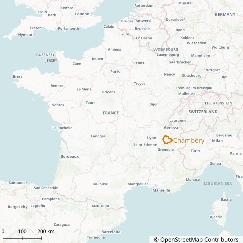 Chambéry within France