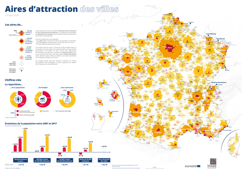 Map of French metropolitan areas